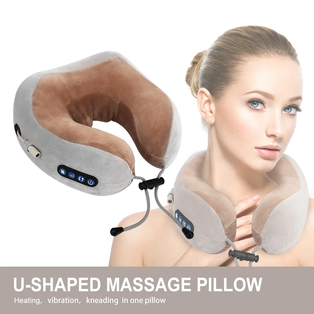 U Shaped Electric Neck Massager Neck Pillow Shoulder Relaxation Pain Relief Massage Vibration Kneading Therapy Pillow Machine magic toy vibration waist therapy machine pillow vibrating tools massage vibrator electric massager hot wand massage