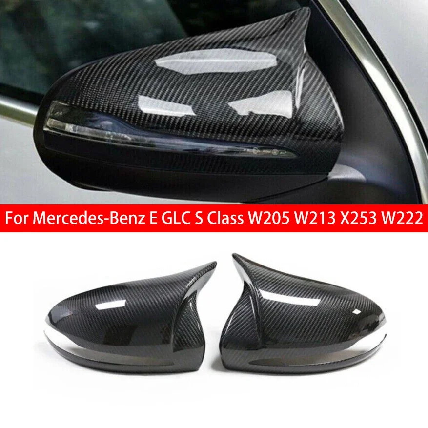 

For Mercedes-Benz E GLC S Class W205 W213 X253 W222 LHD Real Carbon Rearview Side Mirror Cover Wing Cap Exterior Rear View Trim