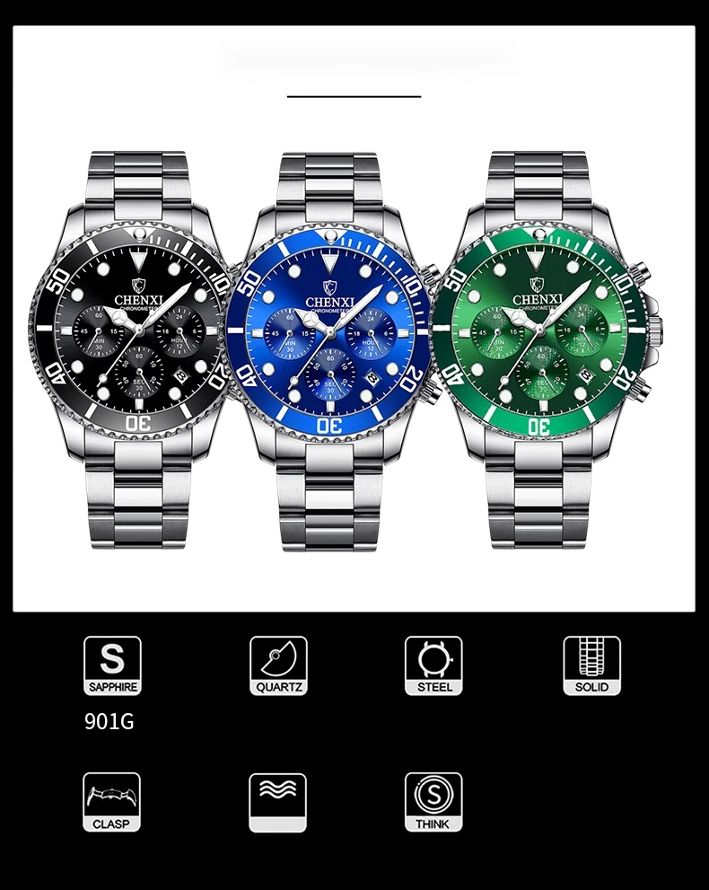 Men's Quartz Watch Steel Strap Waterproof Multi-functional Elegant_voghion.com
