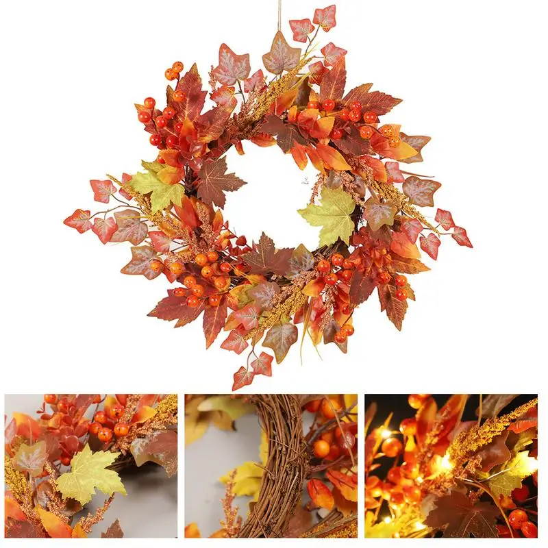 

Осенний венок с тыквой «сделай сам», товары для украшения рождества, Хэллоуина, Осенние кленовые листья для украшения дома