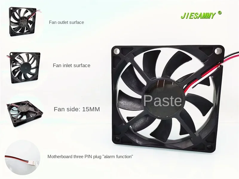 jiesammy dual ball 4020 4cm rd alarm function 24v 0 08a frequency conversion high speed cooling fan40 40 20mm JIESAMMY 8015 DOUBLE BALL BEARING HIGH ROTATION 24V 0.13A FREQUENCY CONVERSION ALARM FUNCTION 8CM COOLING FAN80*80*15MM