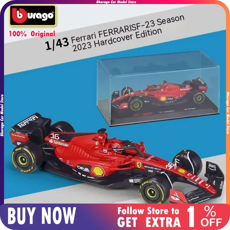 

2023 в наличии, FERRARI SF-23 F1, игрушки формула Bburago 1:43, гоночная модель из сплава, литой автомобиль, коллекционные игрушки, подарки