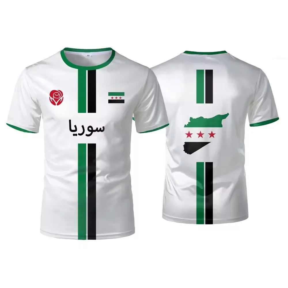 New Syria Football Jersey Men's Sports T-shirts Syrian Flag Street Oversized Tops Unisex Casual Graphic T-shirts Mens Gifts 2