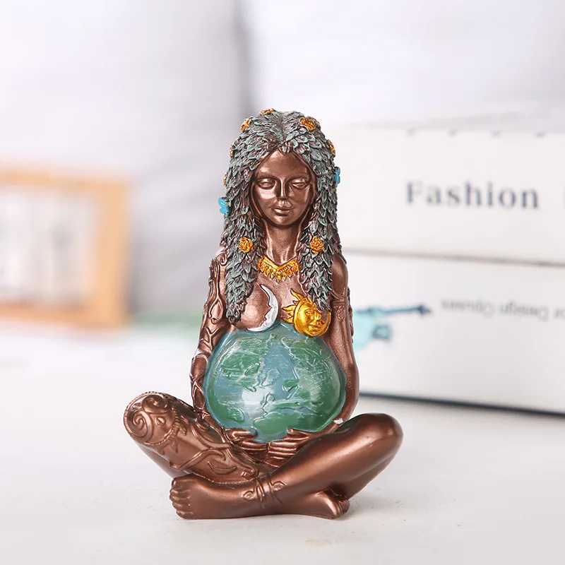 ERMAKOVA Resin Millennial Gaia Statue Mother Earth Goddess Figurine  Mother's Day Gift & Home Garden Decoration Figurine