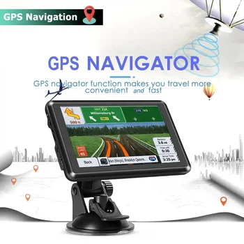5 Inch Car GPS Navigator HD Touch Screen Portable Navigator FM Transmitter Voice Reminder EU AU North America Map Speeding Alarm 5