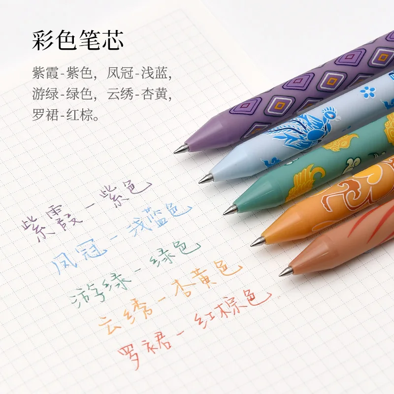 Kaco PURE Retractable Gel Ink Pen,5-Pack of Assorted Color Ink Refills,0.5mm Extra Fine Point, Coloured Glaze,School Office 5