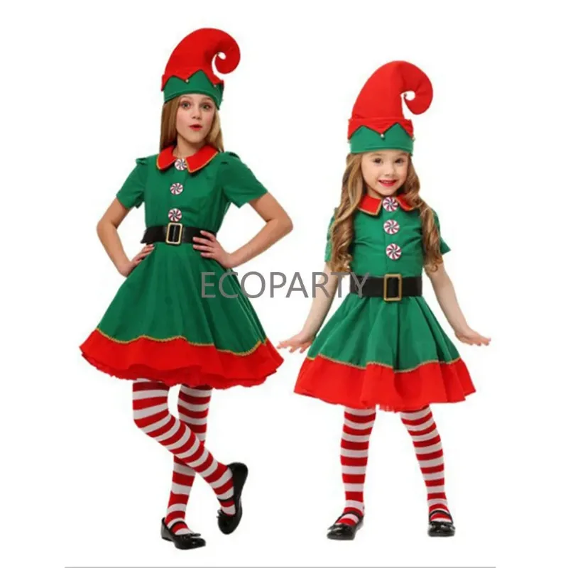 

Мужской костюм-Бадди для косплея Elf, зеленые рождественские наряды, наряд для Хэллоуина, вечеринки, наряд для взрослых и детей