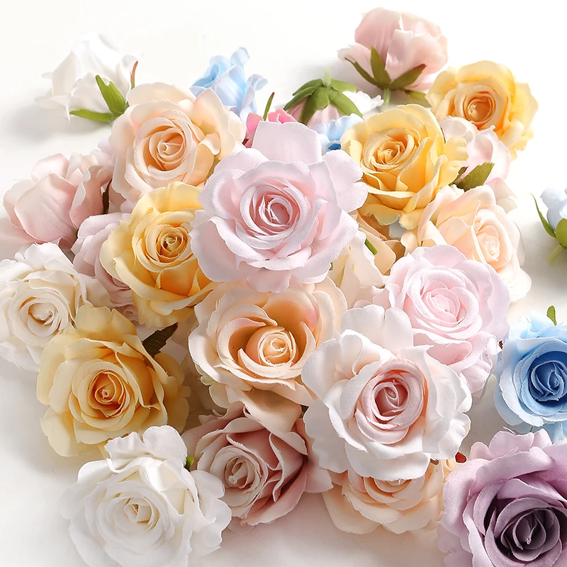 5/10 Stück künstliche Rosenblumen aus Seide, künstliche Blumen für Heimdekoration, Hochzeitsdekoration, DIY-Geschenk, Kranz, Süßigkeitenbox, Kuchenornament