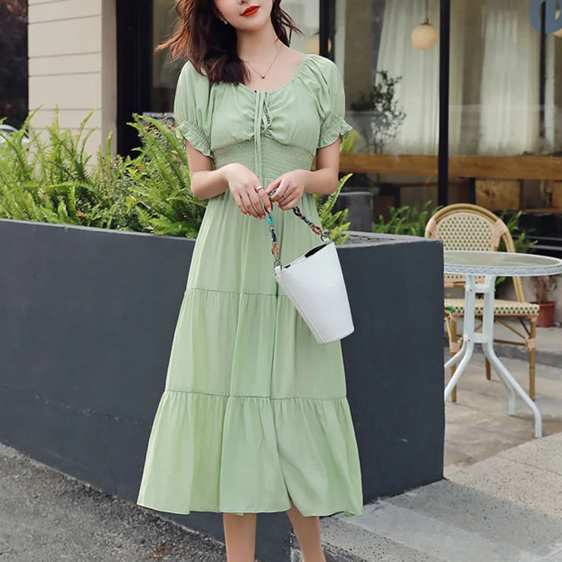 Stylish Slash Neck Spliced Loose Bandage Bow Folds Shirring