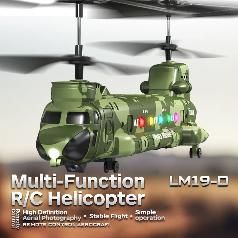Rc Helicopter Lm19-D Hd Camera Light Fall Resistant Remote Control Helicopter Plane Aircraft Flying Kids Toys for Boys Gifts