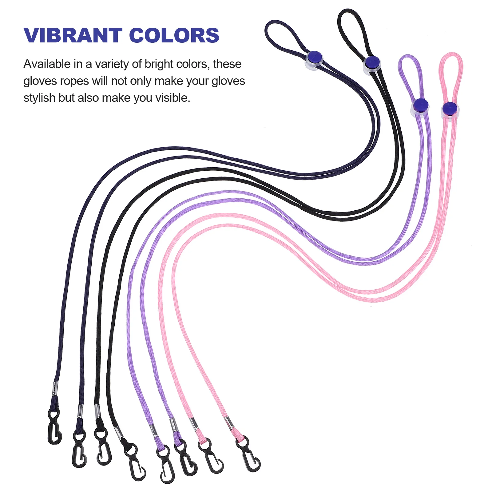 4pcs Anti-lost Gloves Straps Adjustable Winter Gloves Hanger Rope Skating Mittens Strings Neck Hanger Ropes multiuse Rope