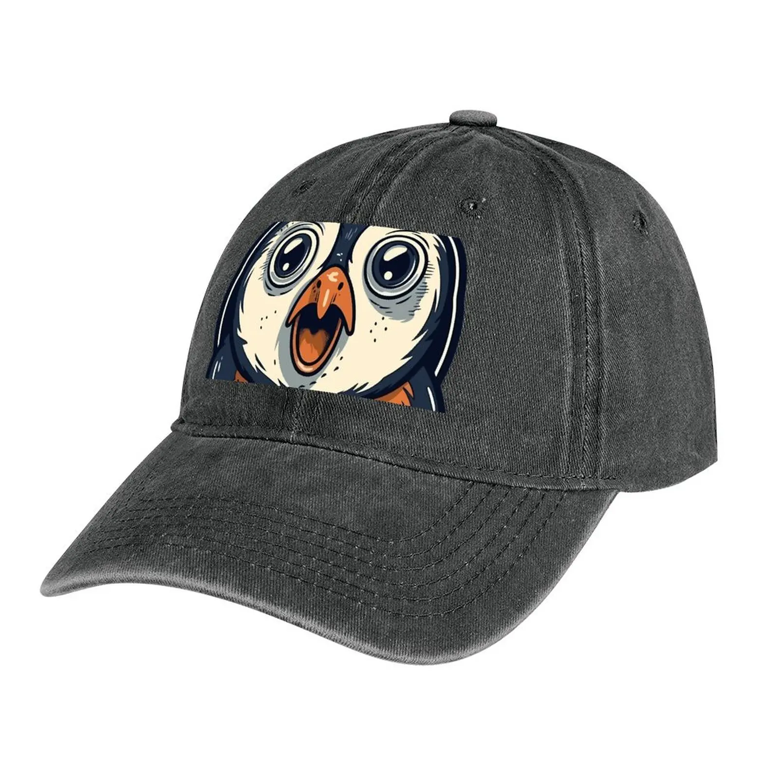

Удивленная и шокированная Милая ковбойская шляпа pinguin, кепка на заказ, уличная одежда, мужские кепки, женские кепки