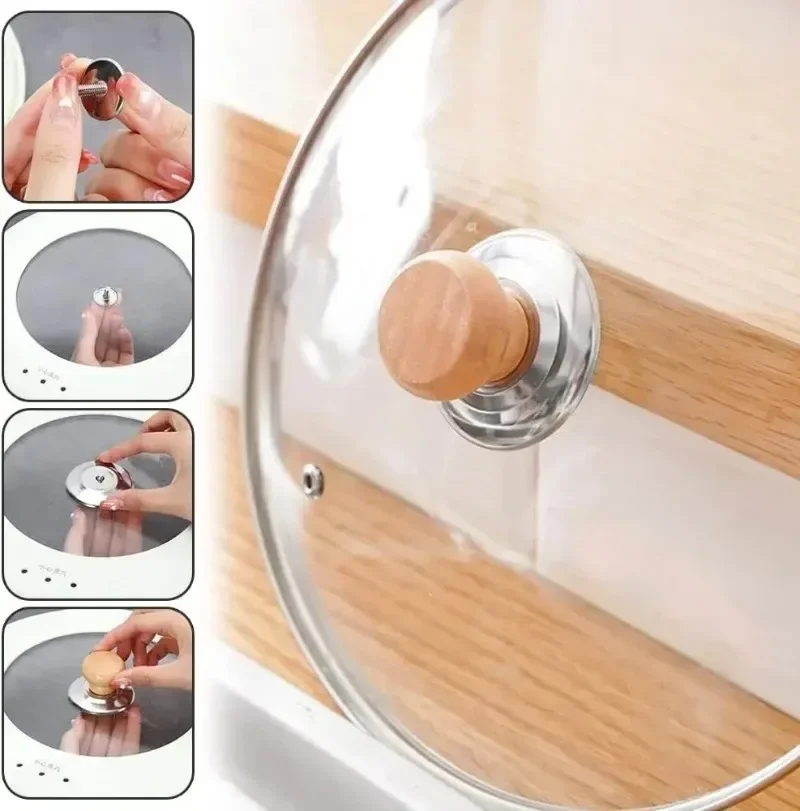 Kitchen Pot Lid Knobs Universal Pan Lid Holding Tops Replacement Hand Grip Caps Handle Heat-Resistant Cookware Handgrip Tool