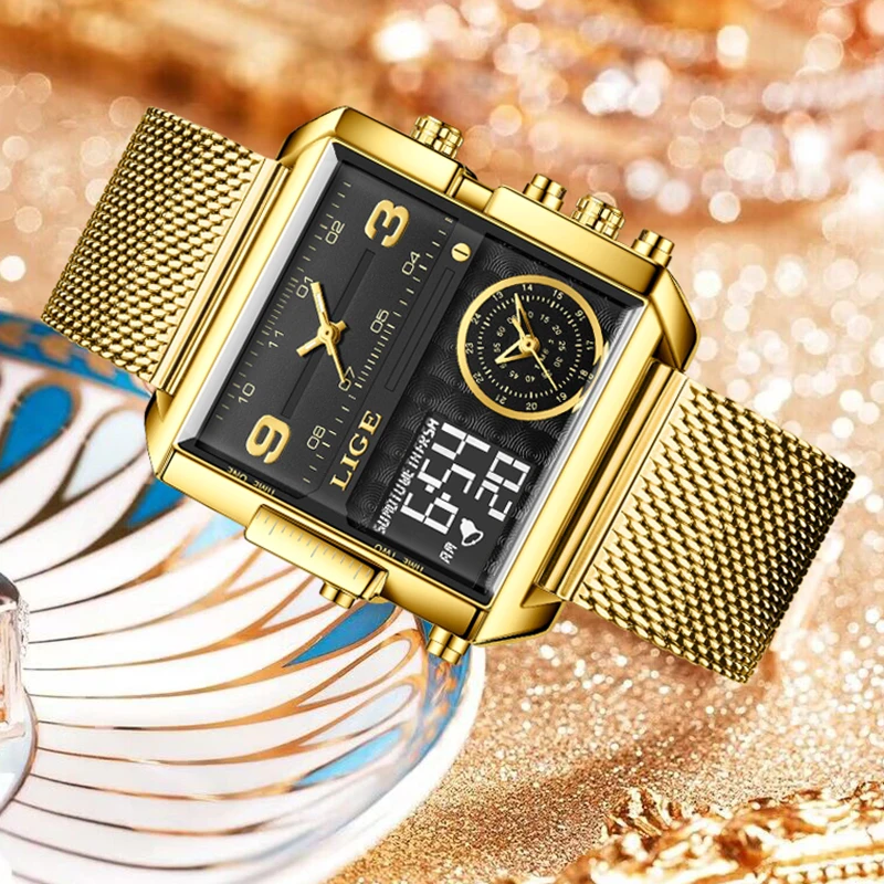 New LIGE Luxury Women Watch Top Brand Fashion Waterproof Stainless Steel Big  Ladies Quartz Wristwatch Montre Femme Beautiful
