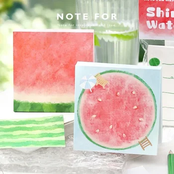 100/400sheetsShiny Watermelon Note Paper, Summer Fruit Fresh, Creative and Interesting Watercolor Message Note  Sticky Notes 1