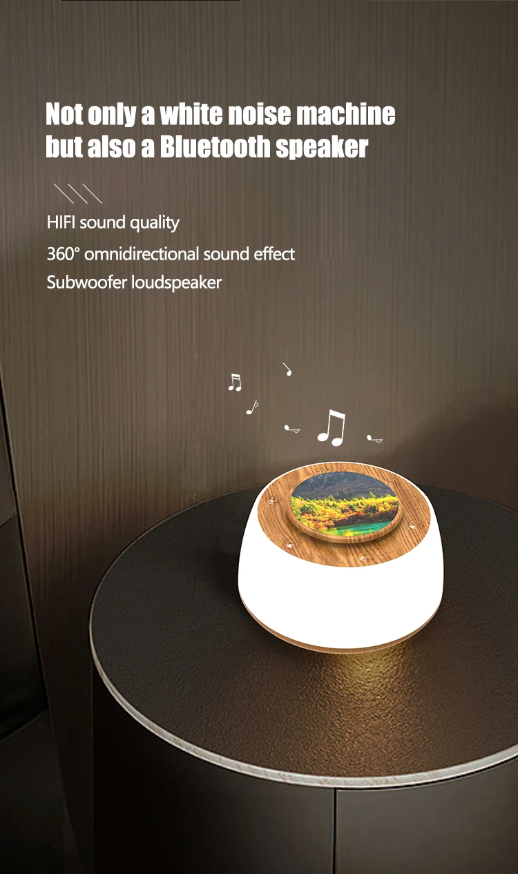 Night Light White Noise Sleeper Warm Color Light Bluetooth Sleep Speaker 3-speed Timer 20 White Noise Hifi Sound Sleep aid 4