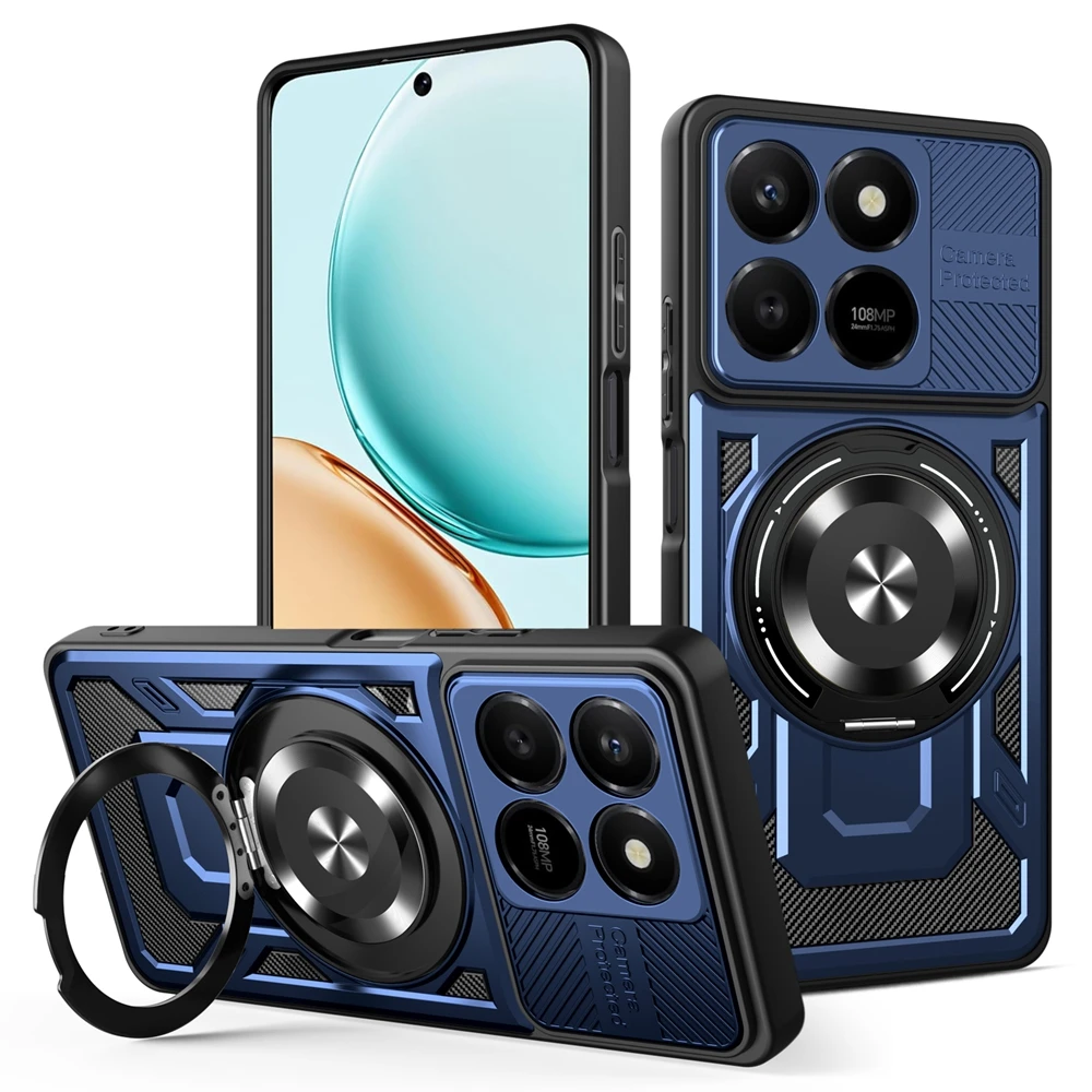 Shockproof Armor Magnetic Ring Case with Magsafe Wireless Charging Compatibility