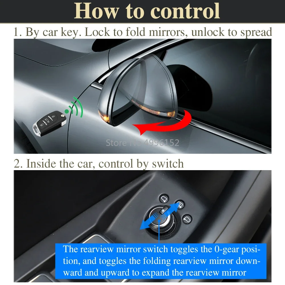Auto Mirror Accessories For AUDI A4 A5 B8 B9 8T 2008-Car Side Mirror Folding Kit Rearview Mirror Folding Motor Engine Electric Power