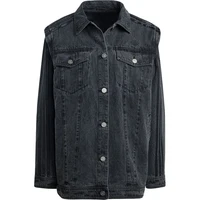Adidas véritable original veste en jean à manches détachables pour femme JY8882 5