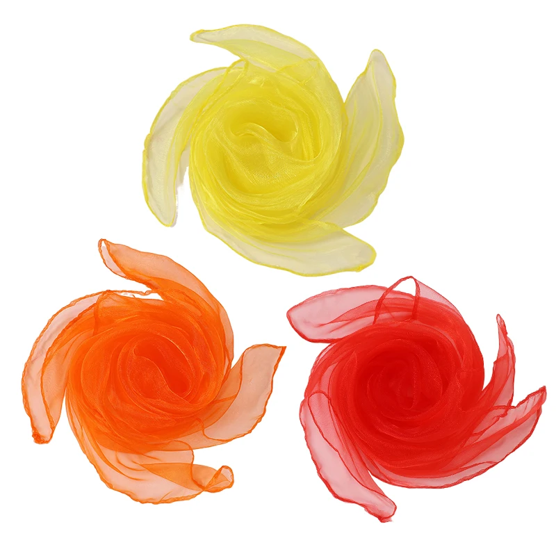 Vibrant Multi-Color Chiffon Silk Scarf for Performance and Dance