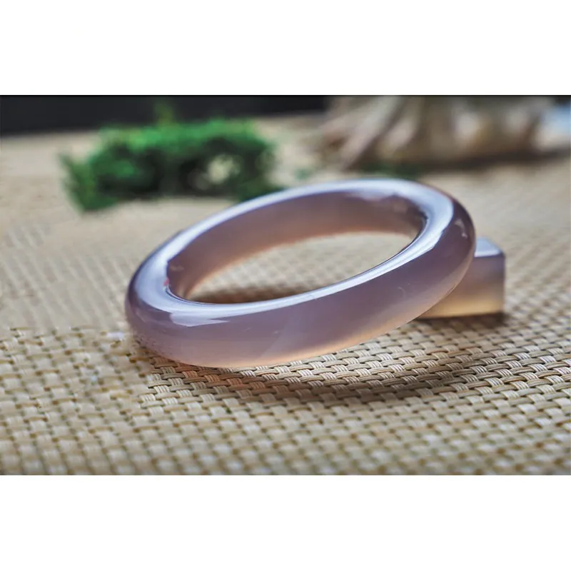 

Exquisite Beautiful Lmperial Purple Pure Natural Agate Chalcedony Jade Bracelet Top Quality Bangles Jewelry Accessories Gift