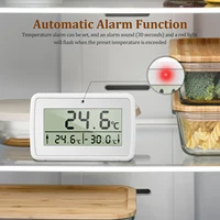 Thermomètre de réfrigérateur avec écran LCD, alarme de température et d'humidité domestique, Suspension étanche pour congélateur et réfrigérateur 4