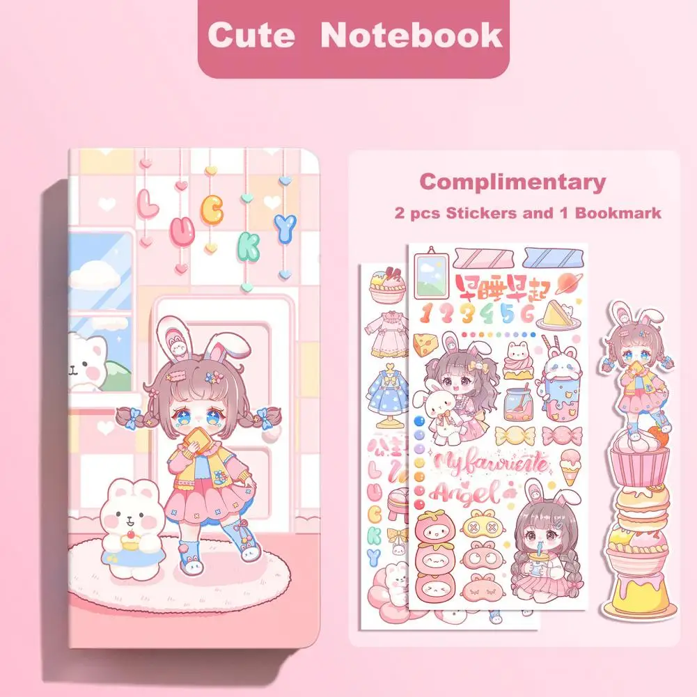 

Great Cartoon Scrapbook Portable Recording Hardcover Cute Girls Cover Scrapbook