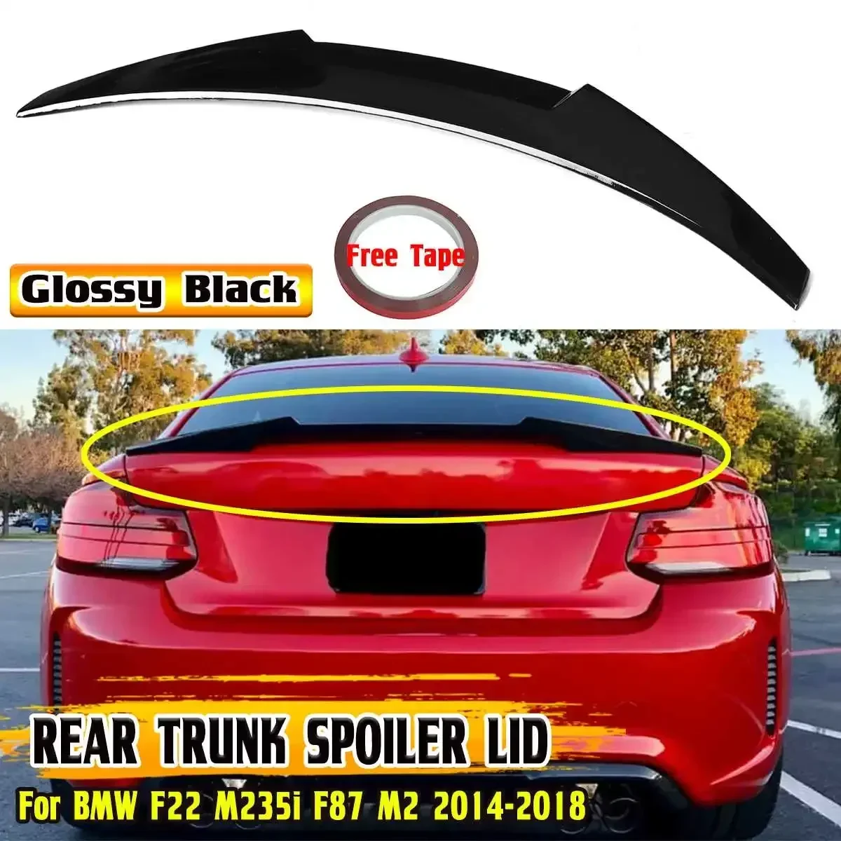 Alta Qualità M235I Car Rear Trunk Boot Lip Spoiler Wing Lip Per Bmw F22 M235I F87 M2 2014-2018 Kit Corpo Spoiler Sul Tetto Posteriore
