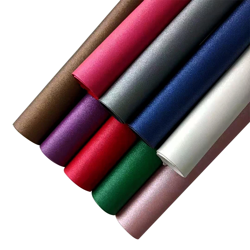 

Cotton-like Fleece Sole Gillter PU Faux Synthetic Leather，Fabric For Upholstery Interior Car/Sofa Cover/Mouse Pads/Carfts Sewing