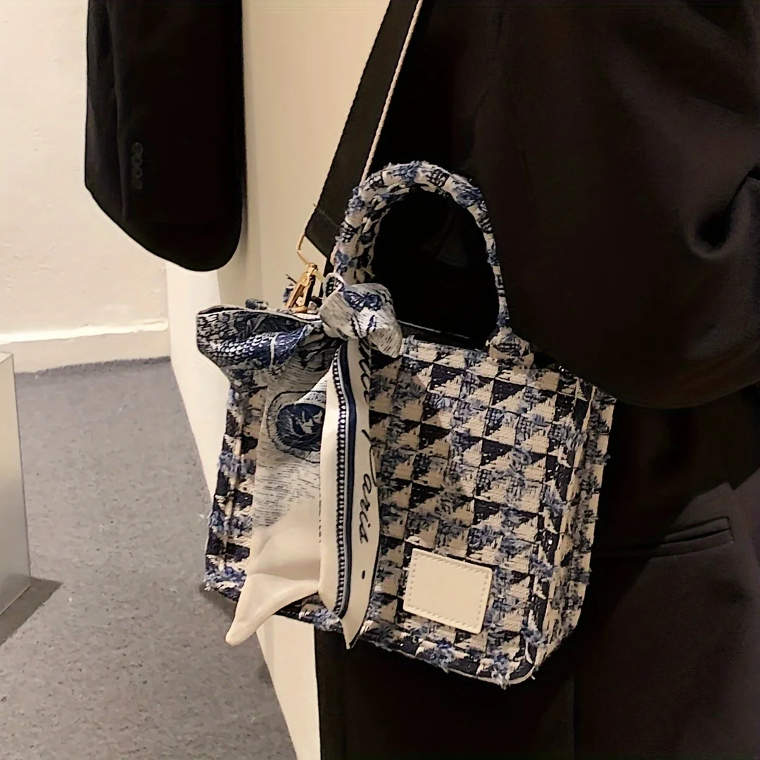Mini borsa a tracolla vintage in tela retrò, borsa a mano e borsetta eleganti da donna_voghion.com
