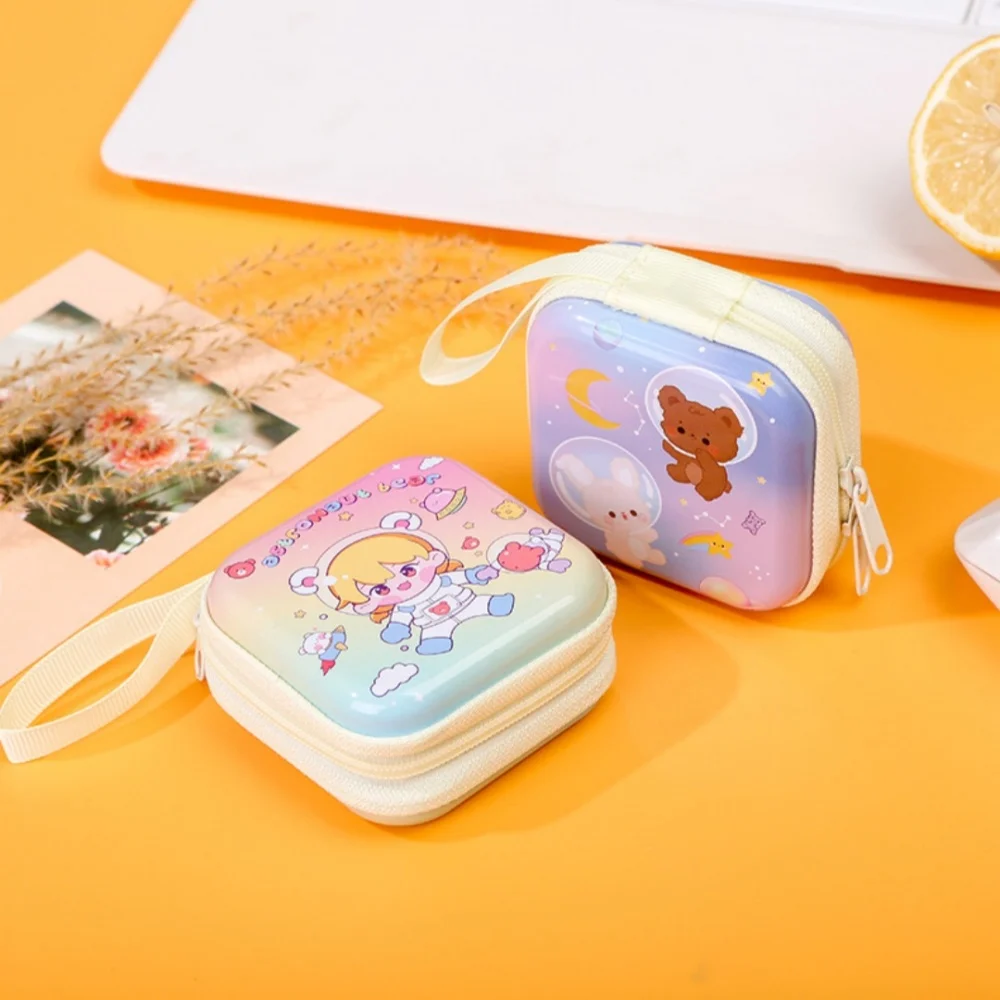 Korea Zero Wallet Children's Coin Bag Creative Cartoon Coin Purse Kids Coin Pouch Mini Purse Earphone Data Cable Key Storage Bag