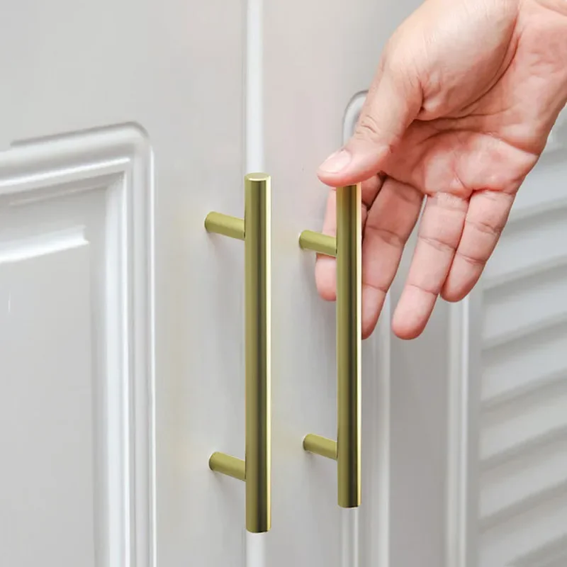

Gold Furniture Handle Aluminum Kitchen Handle Drawer Knobs Cabinet Pulls Black Cupboard Handles Cabinet Knobs and Handles