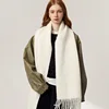 White tassel long mohair warm windproof scarf, simple and stylish, thick and comfortable winter scarf 6