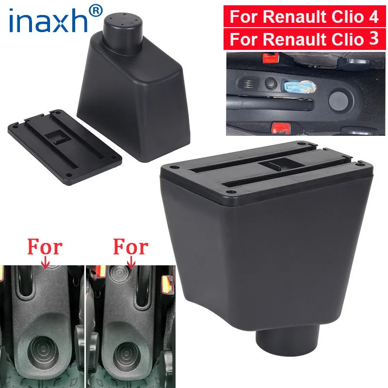 Car Armrest Box For Renault Clio 3 Captur Clio 4 III IV Car Accessories Storage Box Retrofit Parts