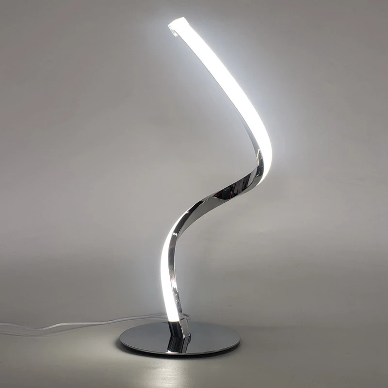 

Spiral Shape LED Table Lamp Modern Curved Desk Lamp Bedside Bedroom Table Decorative Night Lamp for Living Room Study Room Home