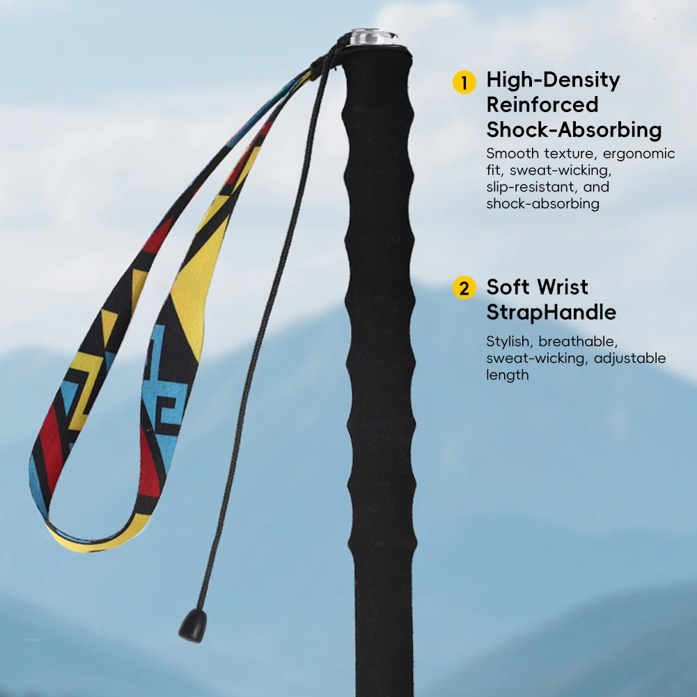 Ultra Light Carbon Fiber Foldable Trekking Pole for Professional Hiking and Trail Running (105-125CM)