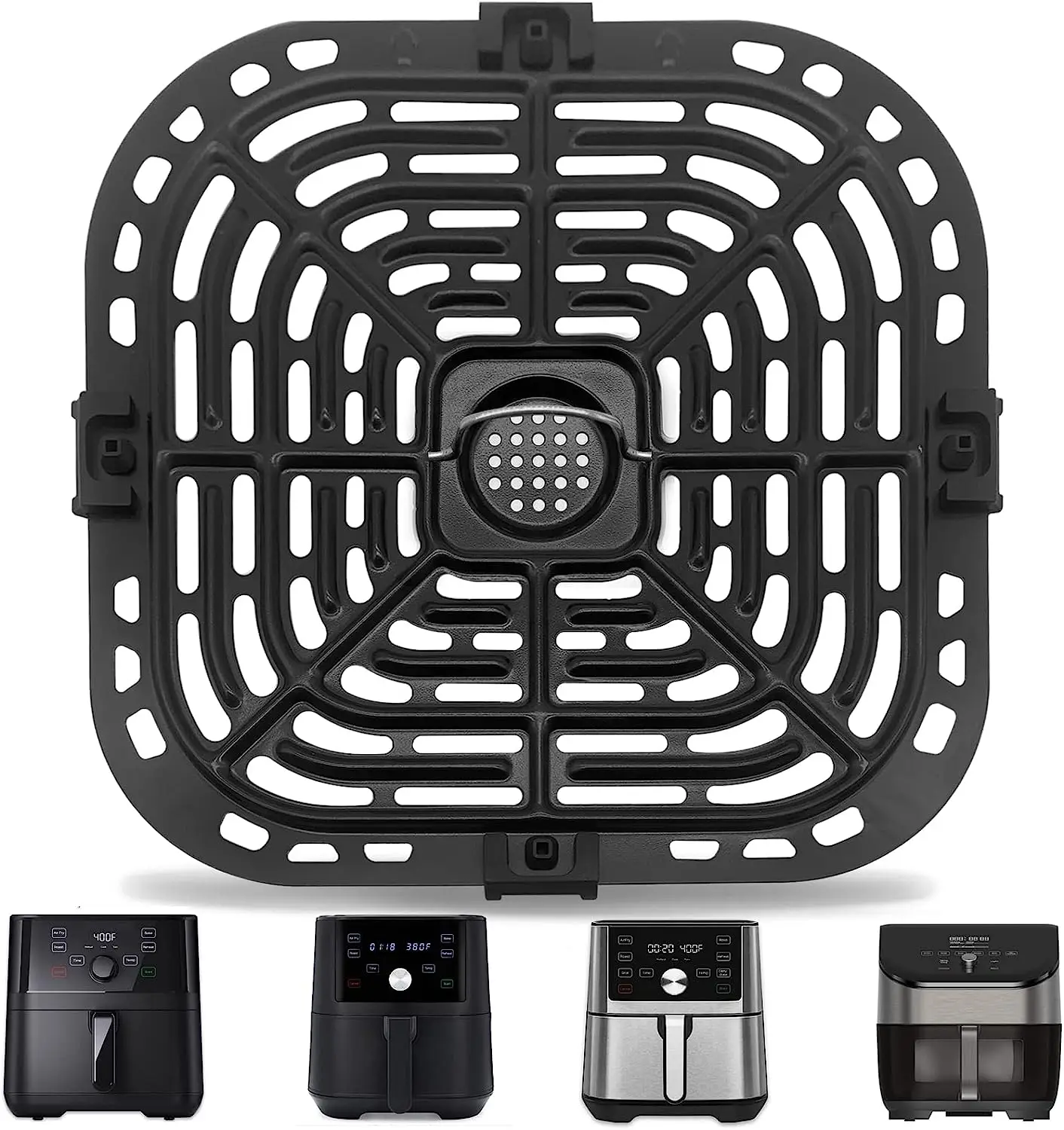  Air fryer Accessories for Instant Pot Vortex Plus 6 in 1 4 Quart  Air Fryer Oven, 7.3''×7.3'' Square Food Grade Air Fryer Grill Pan Grill  Plate Crisper Plate Replacement Parts Tray