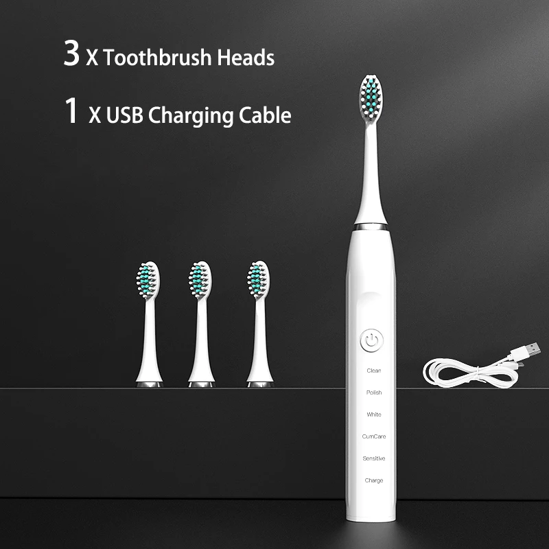 Electric Toothbrush 5 Modes Sonic Electric Toothbrush USB Charger Rechargeable IPX7 Waterproof Smart Timer Clean and whiten Teeth Ultrasonic Oral