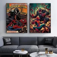 ⁦لوح جدارية كانفاس بتصميم كلاسيكي لأبطال مارفل وسبايدرمان | Marvel Spider-Man: No Way Home & Venom Superhero Classic Canvas Wall Art Poster⁩ - الصورة ⁦3⁩