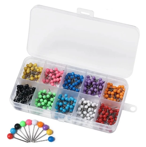 Push Pins 500Pcs/Set Map Tacks Push Pins Plastic Head With Steel Point 4MM 11MM Cork Board Safety Colored Thumbtack