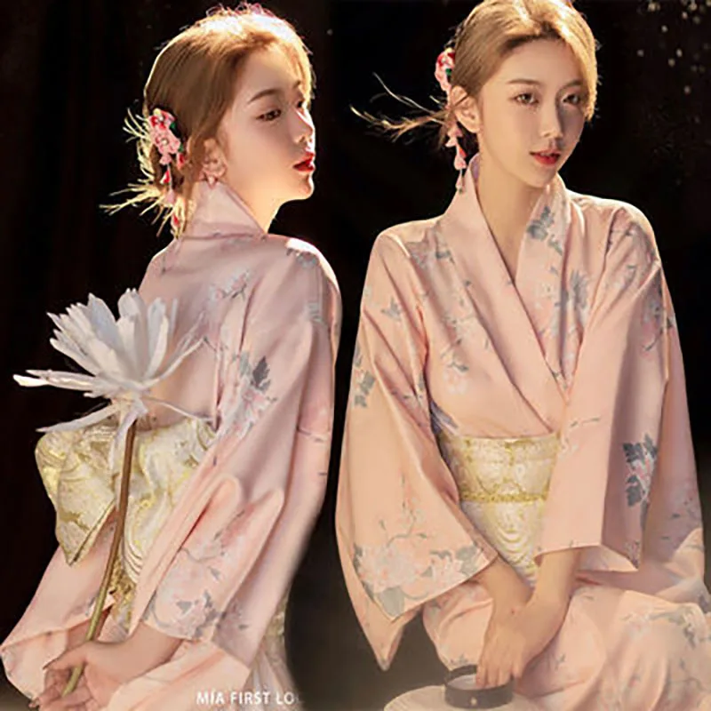 Japanese Kimono Women Fashion National Floral Yukata Clothes Cosplay Shirt Blouse Summer Beach Photography