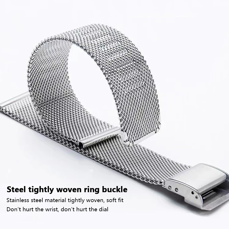 20mm Metal Watchband with TPU Soft Case Protector - Quick Install Bracelet Accessories