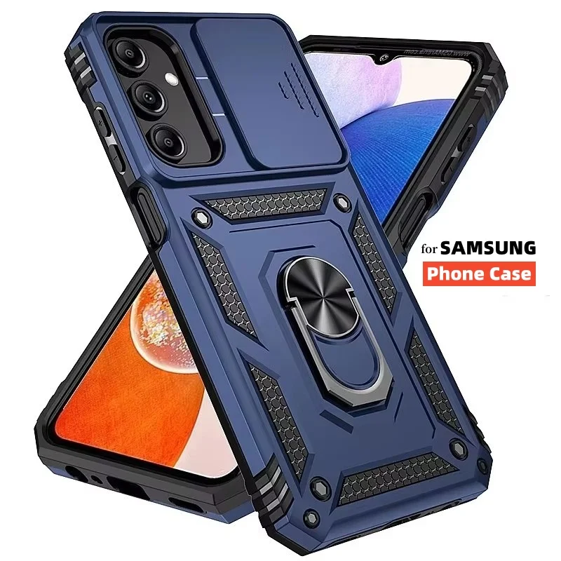 Shockproof Armor Case with Slide Lens Protector Cover