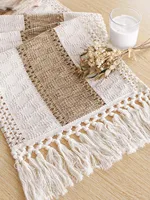 Boho Table Runner Macrame Table Runners for Home Decor Cream & Brown Macrame Table Runner with Tassels for Dining Bedroom Decor 1