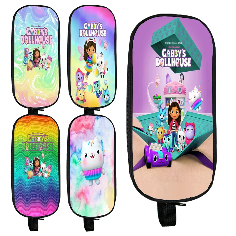 개비의 인형의 집 연필 케이스, 개비 고양이 다기능 펜 가방, 문구 화장품 연필 파우치, 학교 사무용품