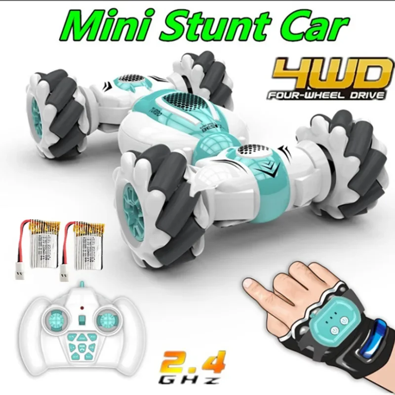 Nuovo S-012 2.4Ghz 4Wd Mini Rc Stunt Car Telecomando Orologio Sensore Gesto Giocattolo Elettrico Rc Drift Car Rotazione Regalo Per Regalo Per Bambini