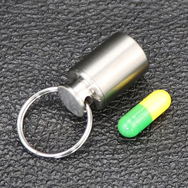 

Pure Titanium Portable Pill Box Outdoor Sealed Waterproof Canister Capsule Bottle Metal Elderly First Aid Mini Small Pill Case