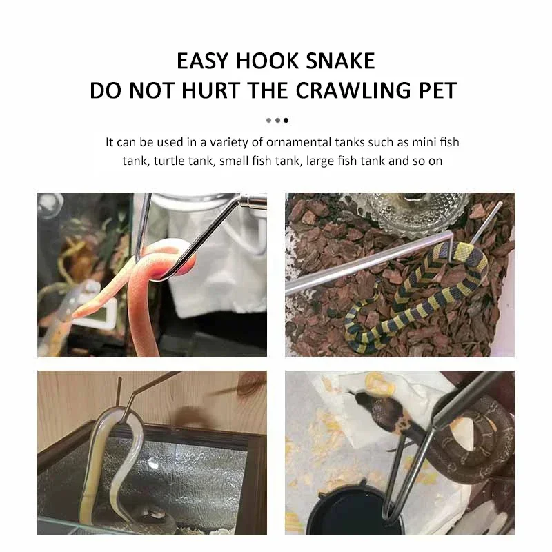 17-67cm Reptile Snake Hooks 1 Pack of Professional Snake Hooks Catching Tools Retractable Stainless Steel Hook Accessories