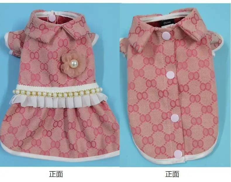 Dog Dress Plaid - Cotton Small & Medium Dog Clothes Spring Autumn Pet Fashion