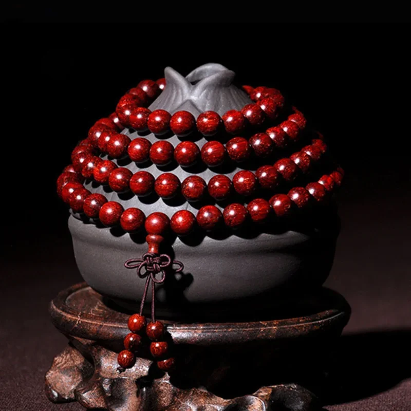 

Замбийский браслет из красного сандалового дерева, яркие бусины, 2,0, 8 мм, мужские и женские браслеты высокой плотности Shun Wen